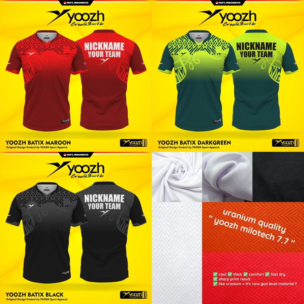 Jersey Baju Badminton Yoozh BATIX