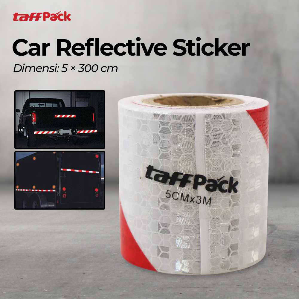 Car Reflective Sticker Warning Strip Tape Two Color 5x300cm-Stiker Tanda Mobil Truk Tangki - Stiker 