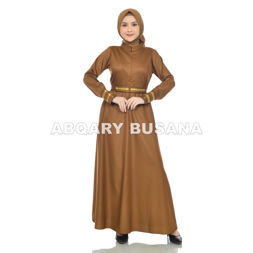 Gamis PNS Wanita Premium | Seragam Pemda & Guru | Baju Dinas Toyobo Fodu | Warna Khaki Tua & Muda | 