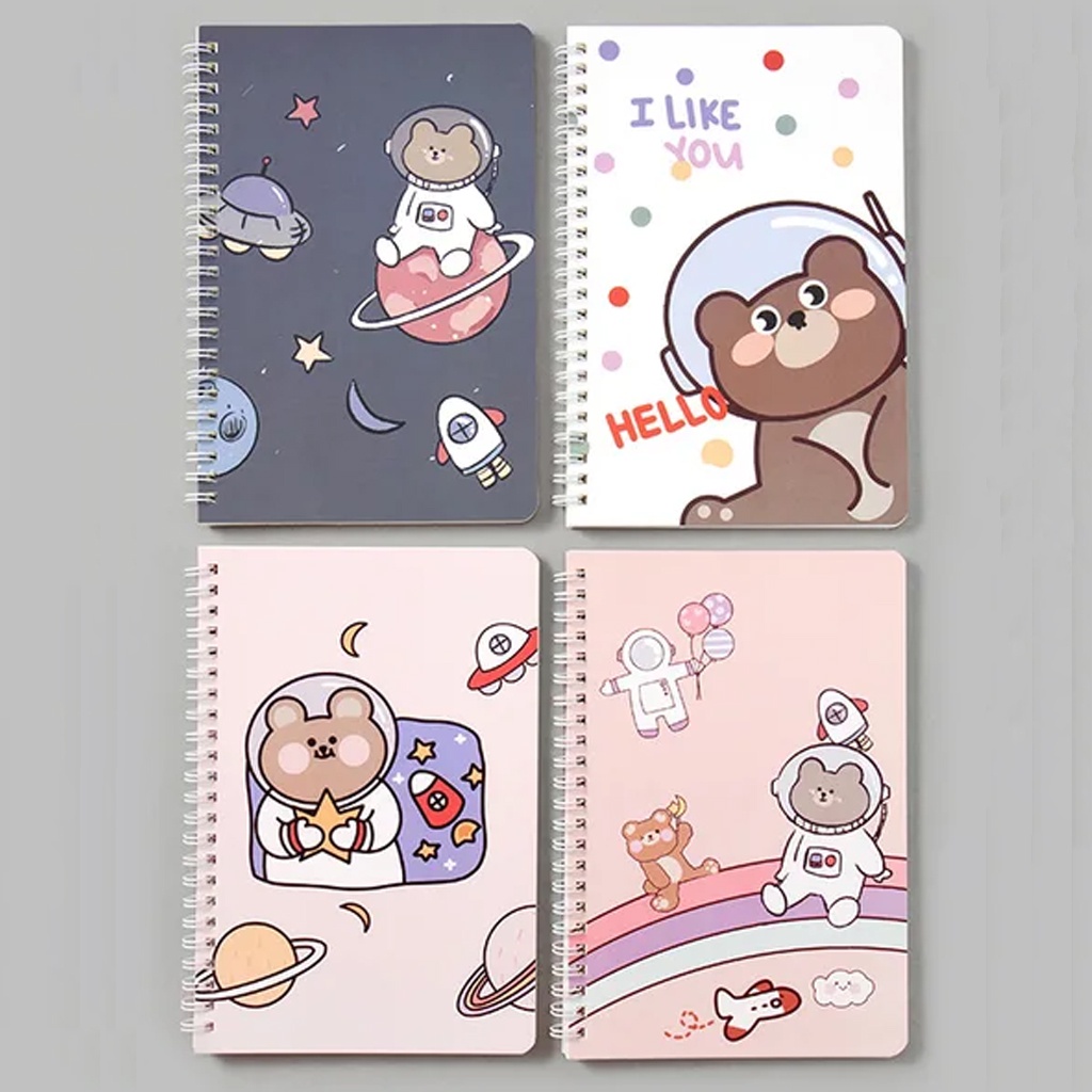 

[Whispers] FLASHmall Buku Tulis A5 Buku catatan ring Buku tulis spiral lucu Buku tulis sekolah isi