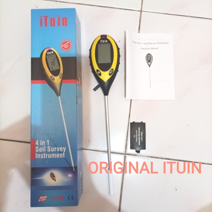 [ WIJAYA OFFICIAL ] merk iTuin digital Ph Meter tanah soil test 4 in 1 moisture