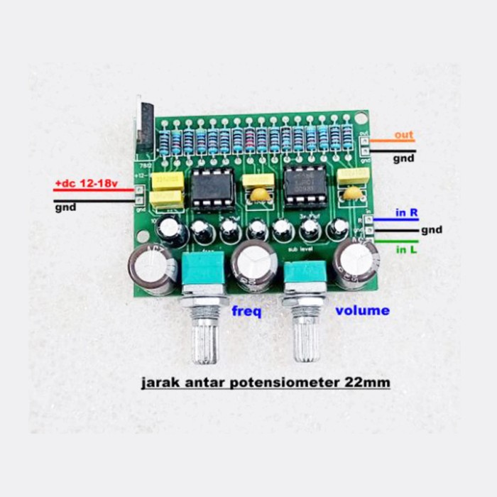 (OML) Modul Filter Subwoofer JRC4558 2x Plus Frequensi