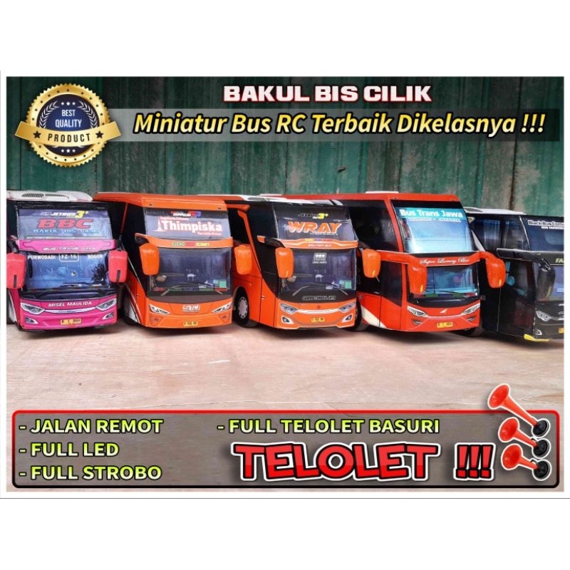 Miniatur bus Full RC Full TELOLET Full LED Full Strobo Full telolet basuri