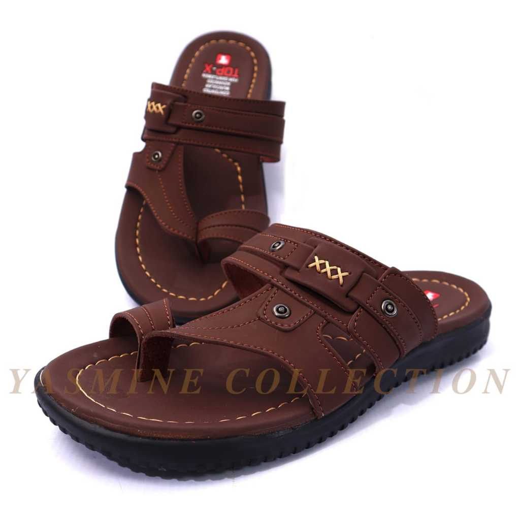 Sandal Pria Casual Trendi Sandal Kulit Sandal Cowok Dewasa Kekinian Sandal Cowok Import High Quality