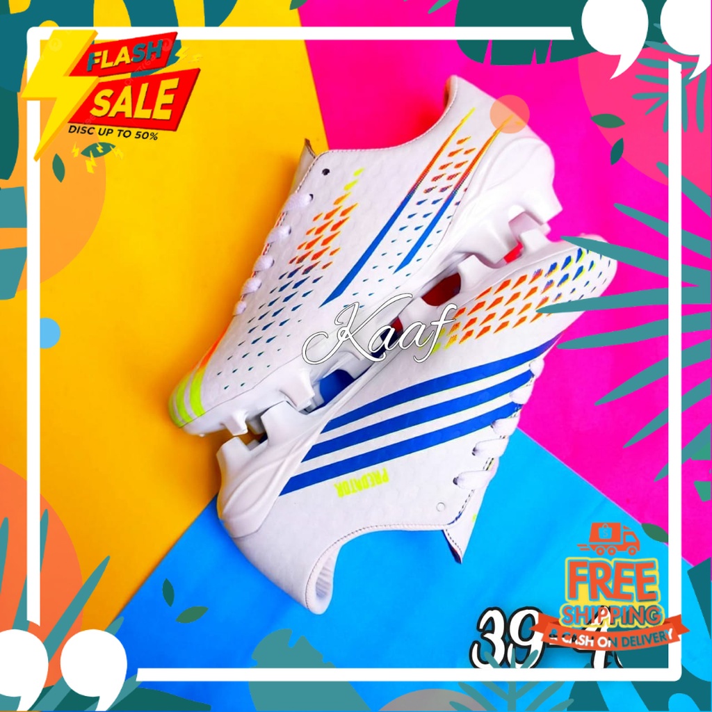 11.11 SALE CLASIC CASUAL // Sepatu Bola Predator Edge FG Al Rihla White Solar Yellow Power Blue l CO