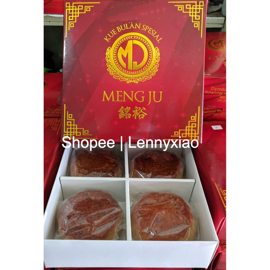 Moon Cake Kue Bulan Telur Asin Gojin Premium MengJu Mengju Pontianak isi 4 Pcs