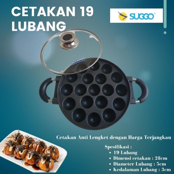 Cetakan takoyaki 19 lubang / Cetakan Takoyaki 15 Lubang Suggo - 15 LUBANG