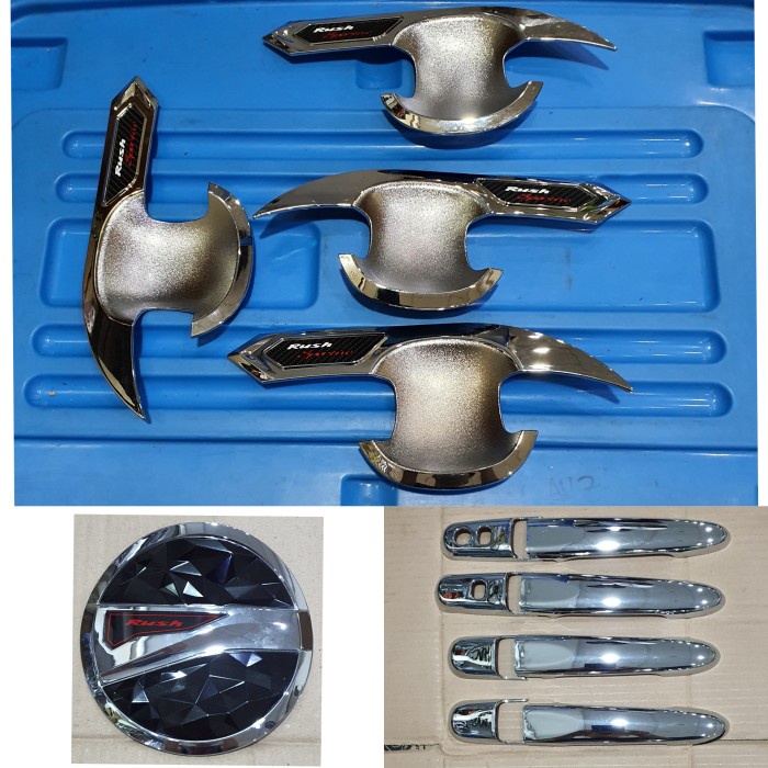 Paket handle smartkey+outer+tank cover chrome All new rush 2018 -2021. Aksesoris mobil