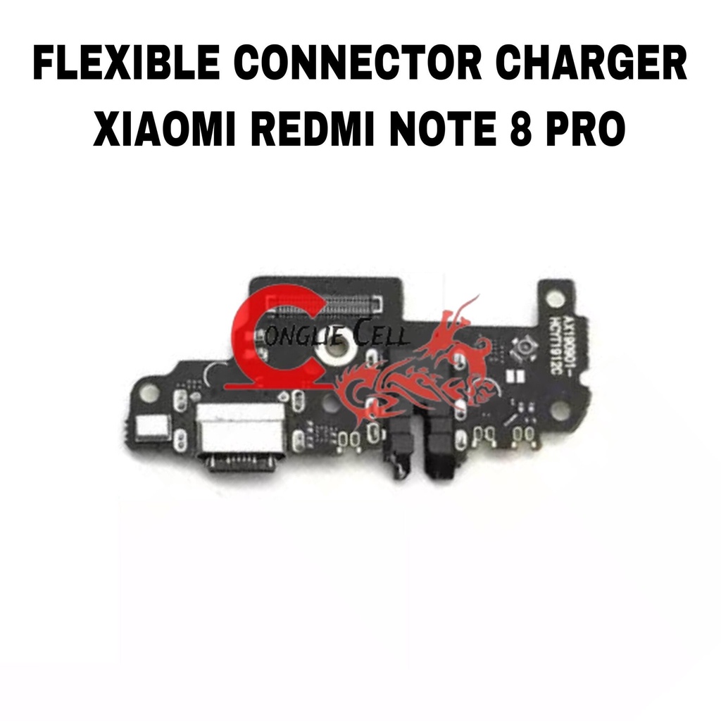 Flexible Connector Konektor Charger Xiaomi Redmi Note 8 Pro + MIC + HF - Flex Con Cas Charging Port