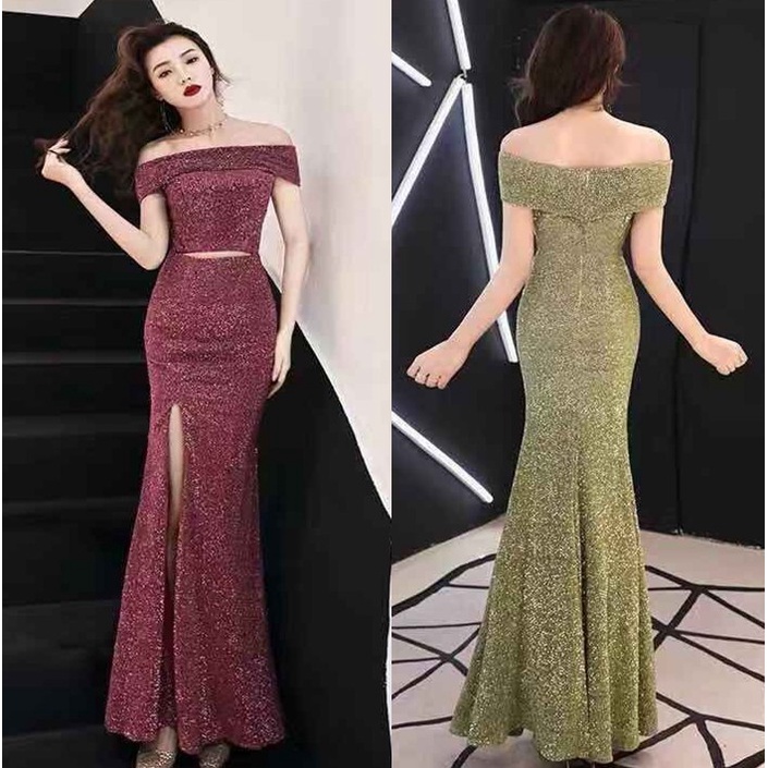 Banquet Evening Dress Women's 2018 New Autumn Elegant, Noble, Sexy Dinner Host Celebrity Long Fish T