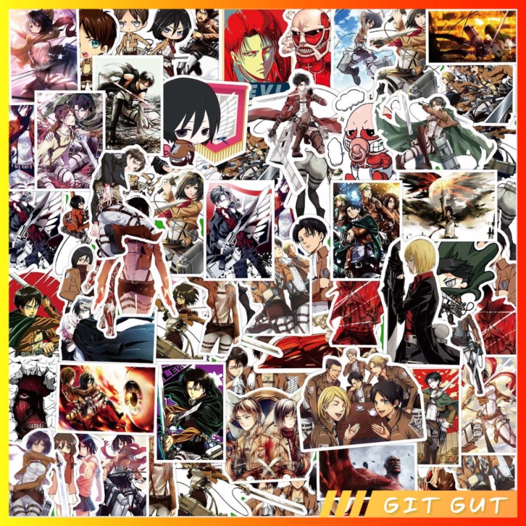 

Sticker Stiker Vinyl 50 pcs AoT Attack on Titan Shingeki no Kyojin