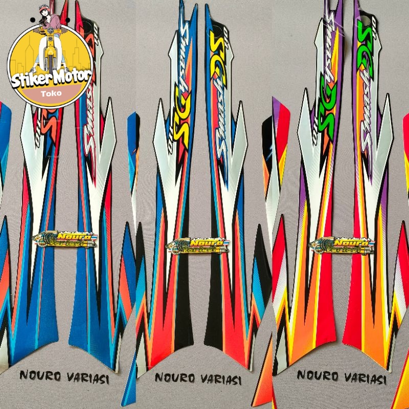Striping Suzuki Smash 110 Ds 2003 2004 2005 Hitam Biru Body Standar Berkualitas Terbaik