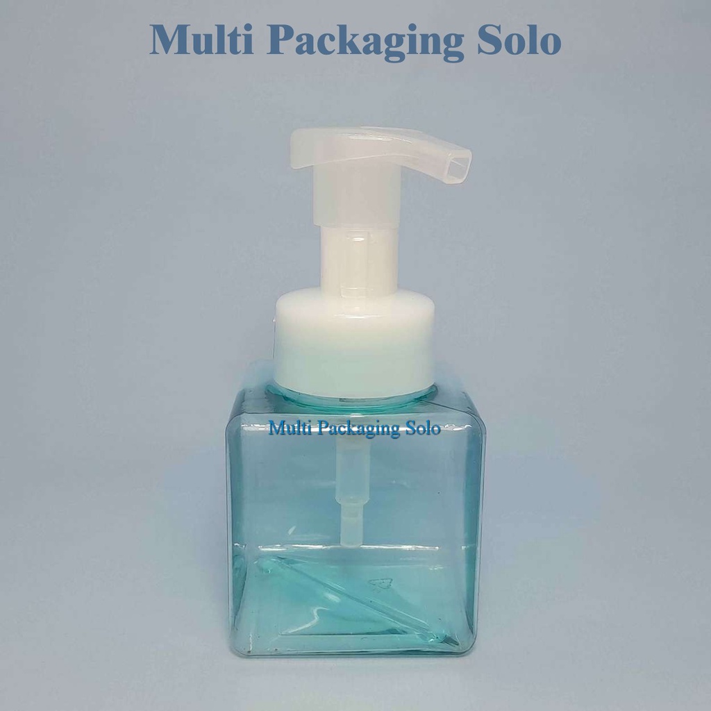 Botol Foamer  250 Ml Kotak Biru Pet / Botol Plastik / Botol Kecantikan / Botol Sabun / Botol Foamer 