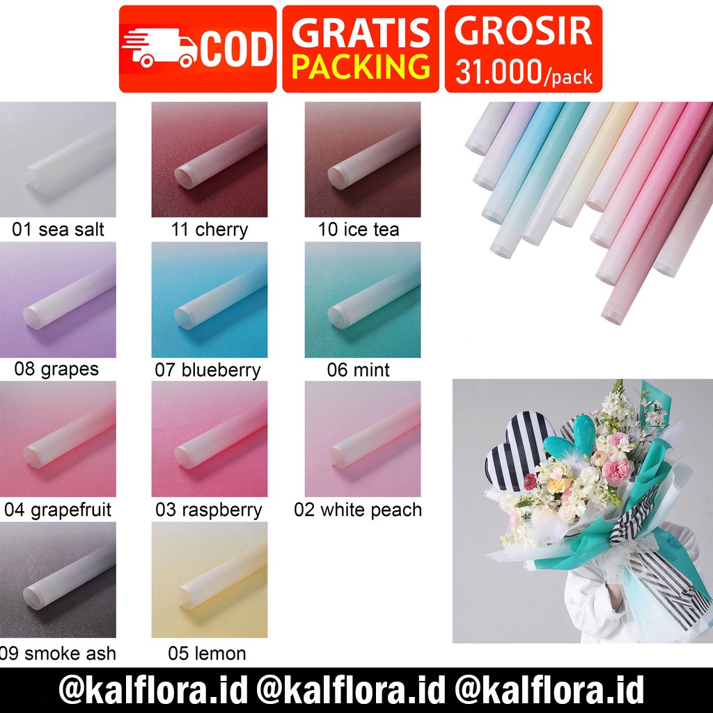 

(PACK) kertas buket cellophane glitter flower wrapping