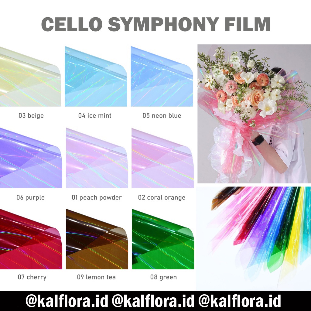 

(PACK) Cellophane Symphony Film Flower Wrapping Kertas Buket Pelangi