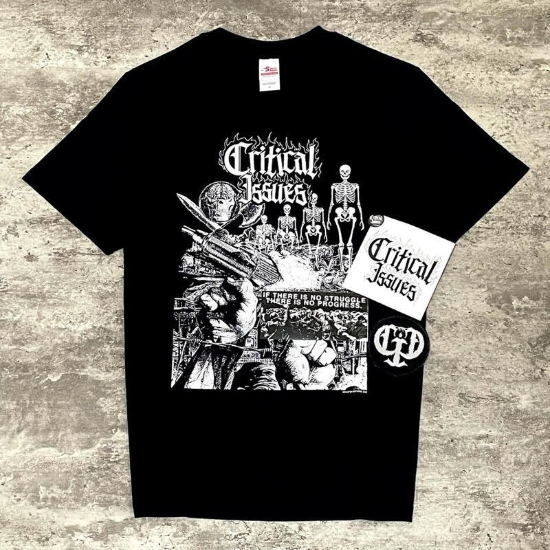 【COD】Critical Issues - Critical Tshirt - Black Tidur pendek Fashion Hardworking T shirt TOP kaos