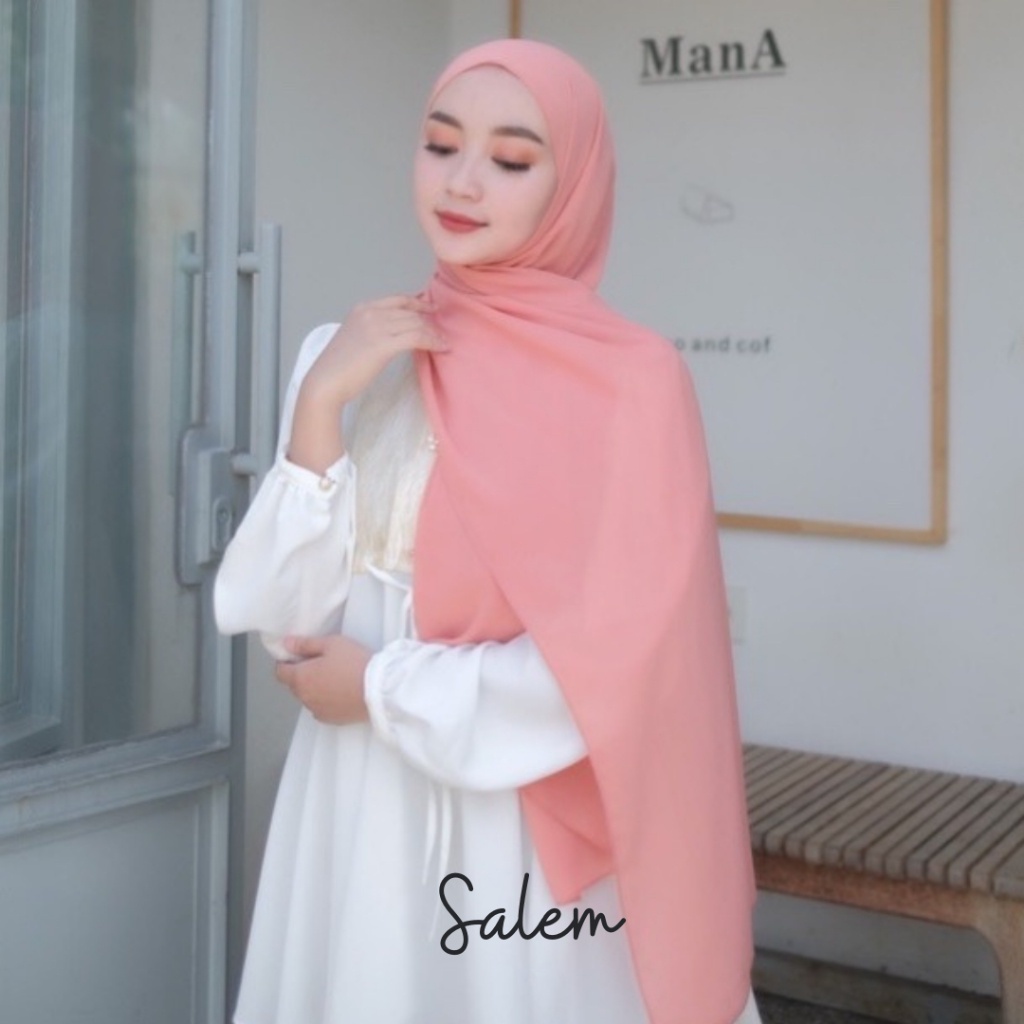 Pashmina Ceruty Babydoll 40 Warna | Hijab Jilbab Pasmina Panjang  180 x75 cm pashmina ceruty warna s