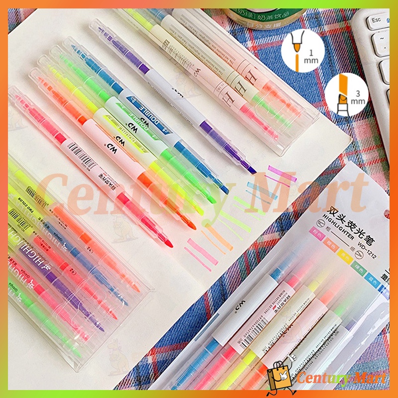

1set stabilo isi 6pcs dengan warna berbeda/Stabilo Warna /pensil stabilo panjang warna /stabilo 6warna /stabilo set