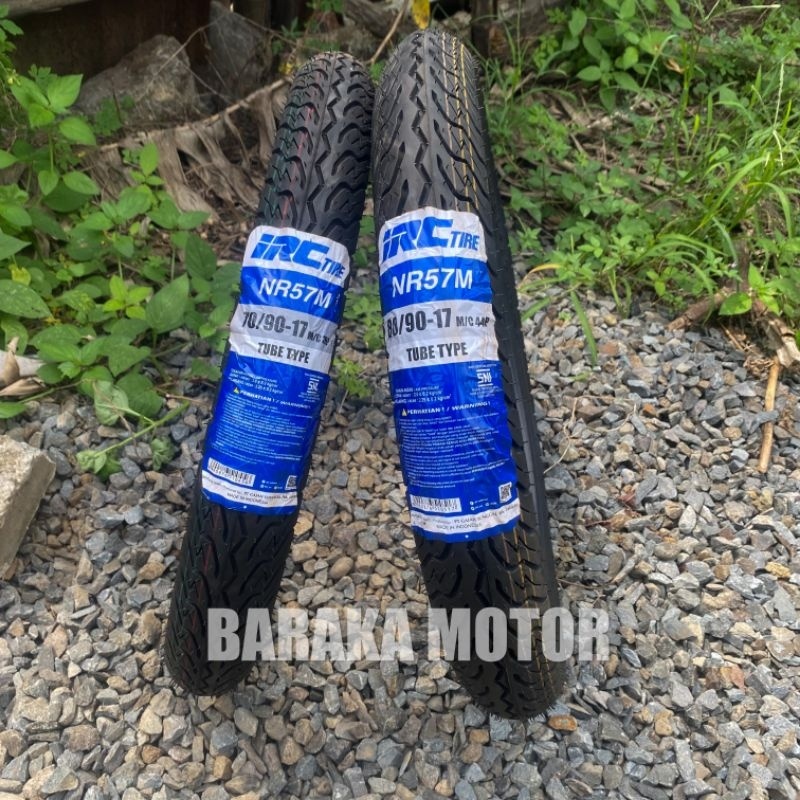 Ban Luar Tubetype Depan 70/90-17 dan Ban Belakang 80/90-17 Smash/ Shogun NR 57M NR57 NR 57 IRC