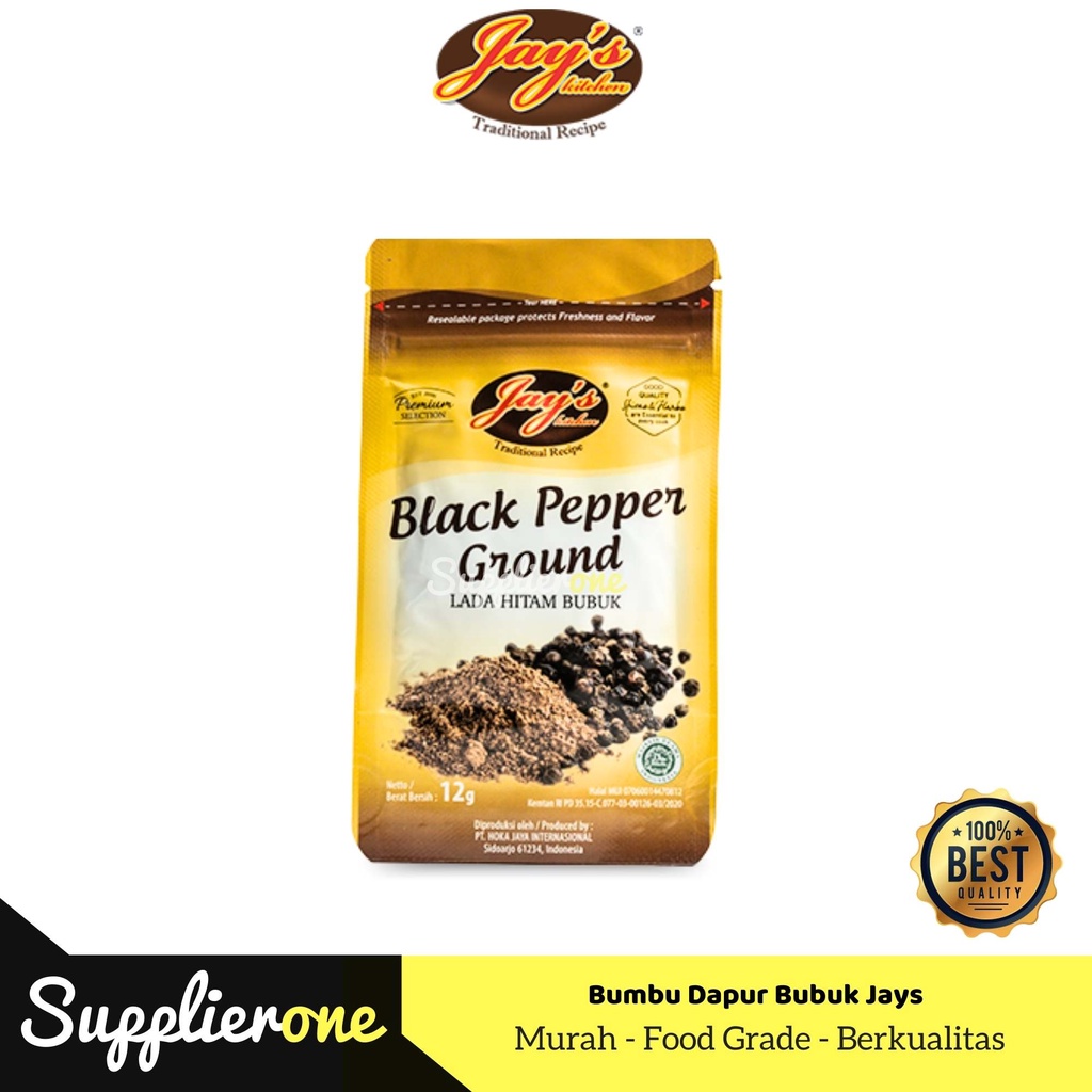 

Black Pepper Ground / Chilli Flakes Jays / Bumbu Dapur Bubuk Jay's / Bumbu Dapur Pouch / Bumbu Dapur Bubuk Kemasan / Cabai Bubuk / Paprika Bubuk / Bawang Putih Bubuk/ Lada Bubuk
