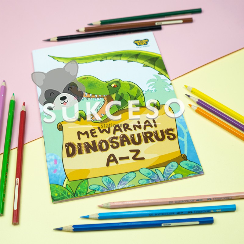 

AMAZING Buku Latihan Mewarnai Dinosaurus A-Z