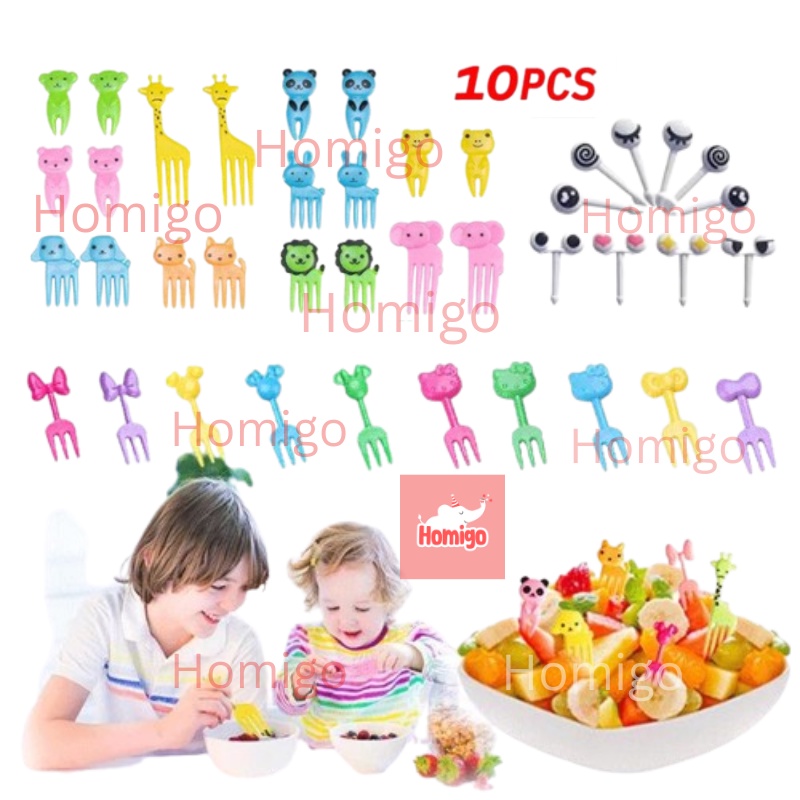 Homigo Tusukan Bento Lucu Tusukan Bento Karakter Tusukan Gemoy Garpu Buah Kue Hiasan Bekal Anak Dess