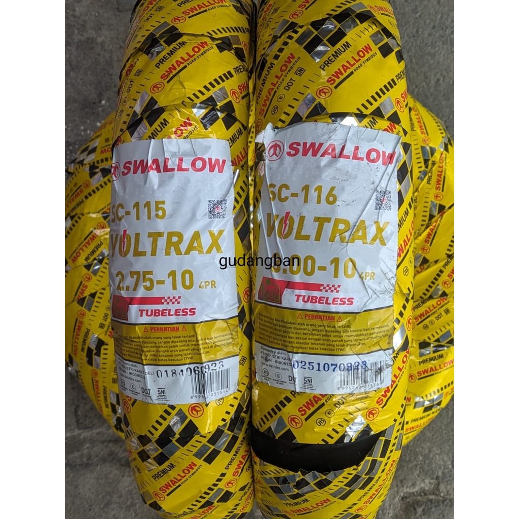 (TERLENGKAP ORIGINAL  BAN SEPEDA / MOTOR LISTRIK - PAKET / SATUAN 2 BAN - RING 10 ) VOLTRAX  250 / 2