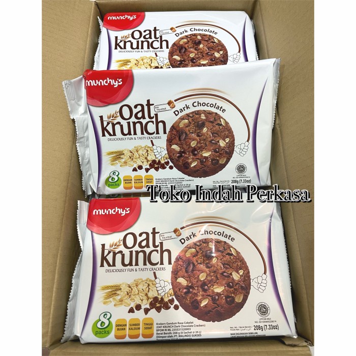 

Munchy's Oat Krunch Dark Chocolate 208grm - tanpa bubble