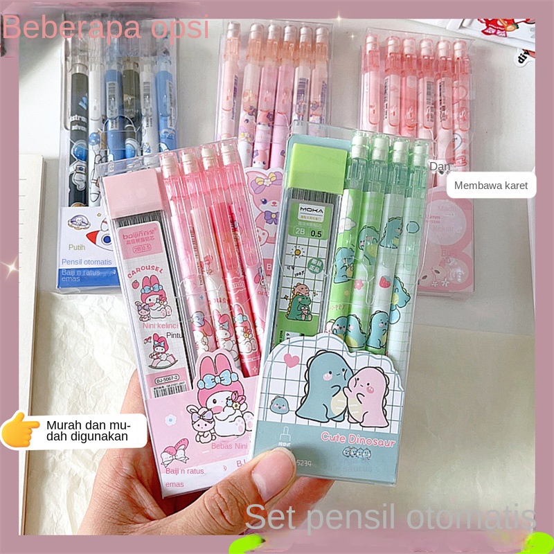 

Kartun Pensil Otomatis Set Siswa Sekolah Dasar 0.5mm Activity Pencil 2B Nilai Tinggi Nilai Tinggi Gadis Kreatif Lucu