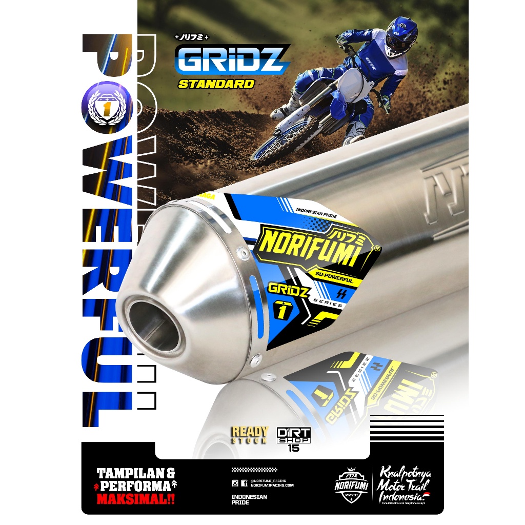 knalpot norifumi gridz standart gridz kompetis klx150 wr155 crf150l