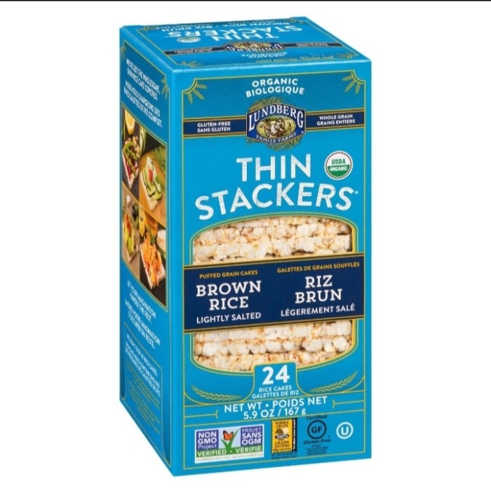

lunberg Organic thin stackers Brown rice lightly salted 168gr