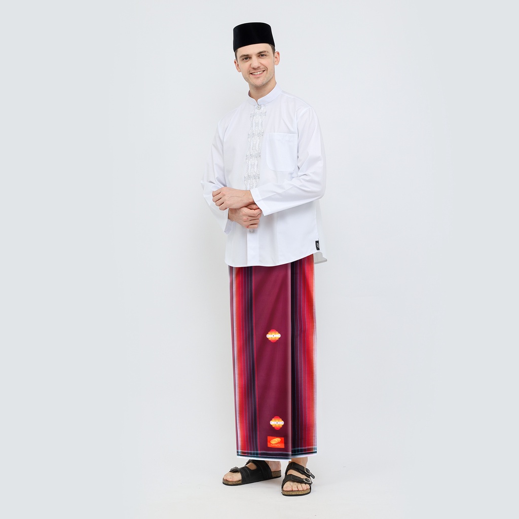 Sarung ATLAS Infinity Songket Warna Merah Hati