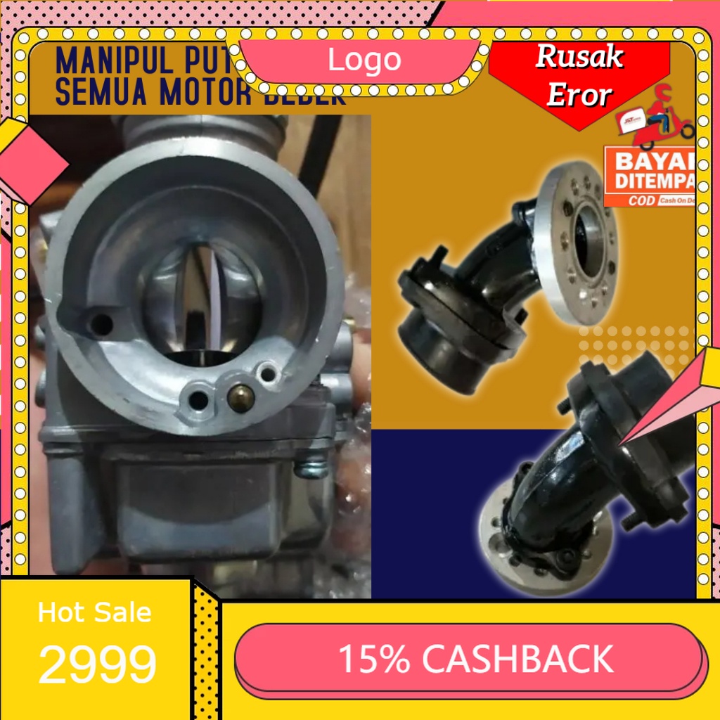 PAKET GRATISAN KARBU PE 24 26 28 + MANIPUL MANIPOL INTEK SEMUA MOTOR BEBEK Bisa Putar 180 Derajat Ka