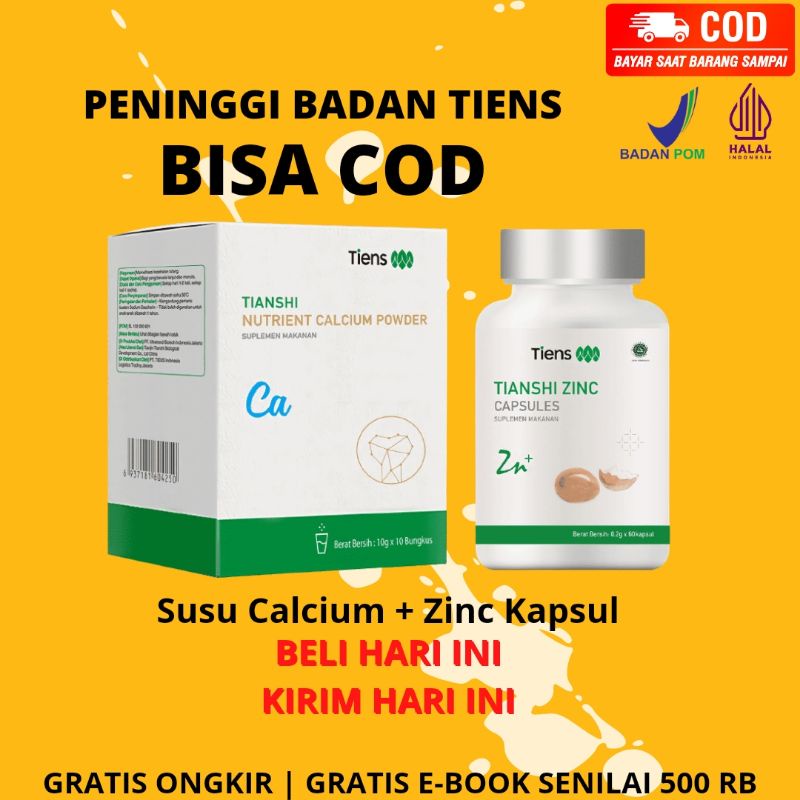 Peninggi Badan Tiens S Grow Susu Kalsium dan Zinc Kapsul