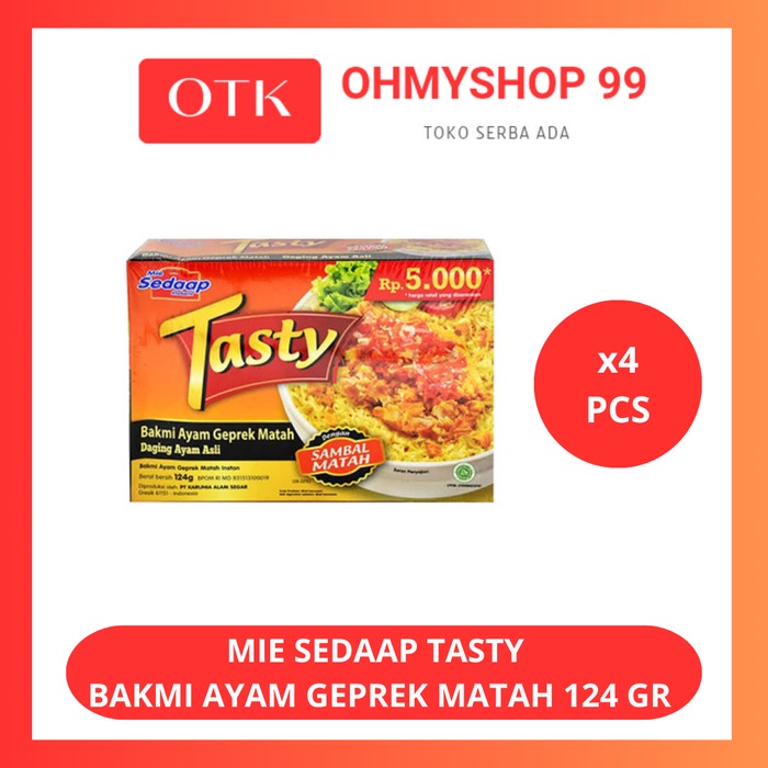 

Mie Sedaap Tasty Ayam Geprek 4x124gr