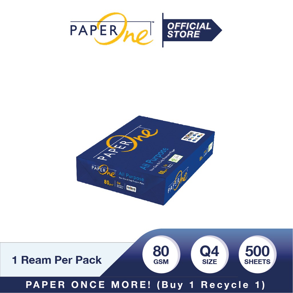 

HJK PaperOne Kertas Quarto 80gr 1 Rim (500 lembar) Kertas HVS Q4 Kertas Fotocopy