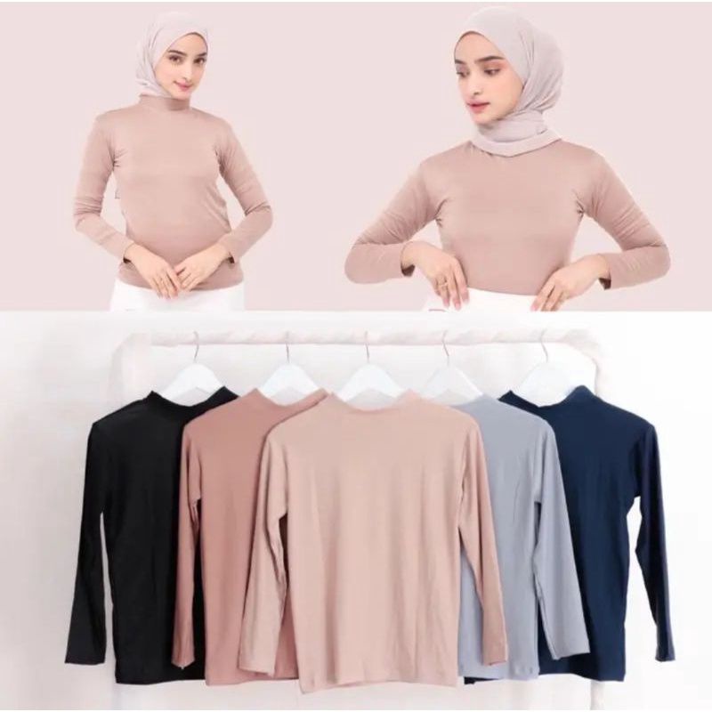 Manset Baju Wanita Lengan Panjang Standar dan Jumbo Dalaman Hijab Inner Spandek
