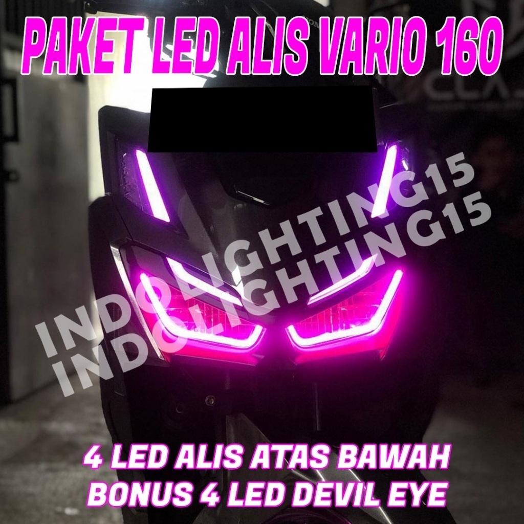 PAKETAN LAMPU ALIS BONUS DEVIL EYE VARIO 160 LAMPU ALIS TIDAK BERBINTIK LAMPU ALIS HEADLAMP LAMPU DE