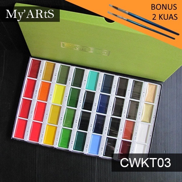 

Kuretake Gansai Tambi 36 Warna Set Watercolor ZIG Cat Air Watercolours Japan