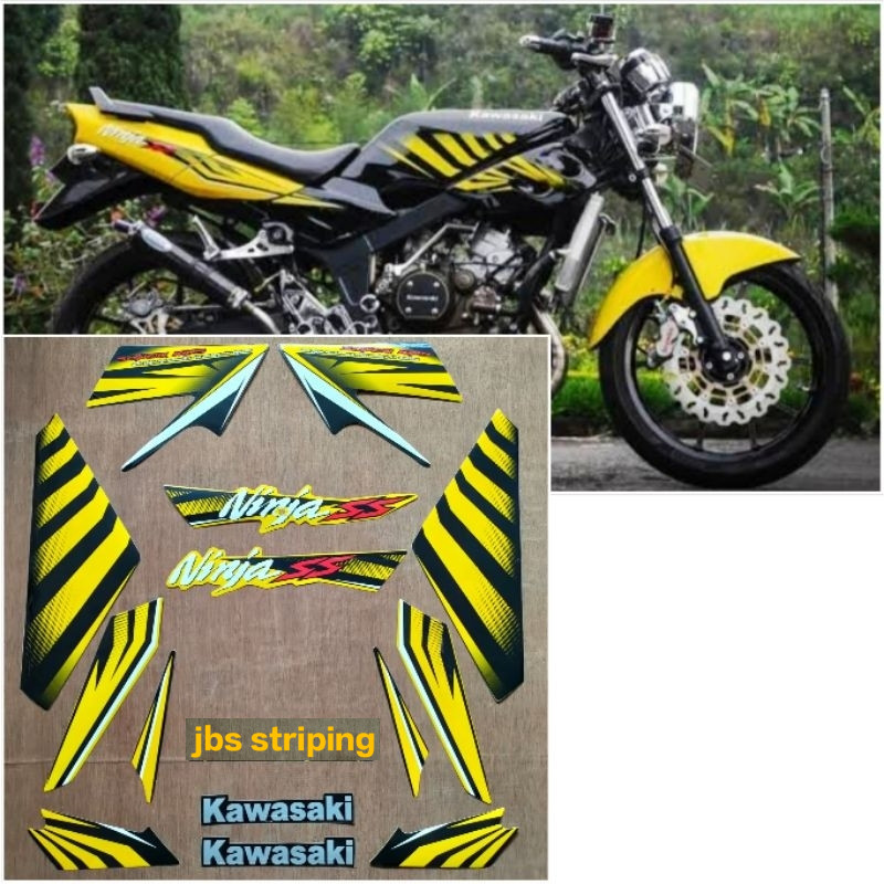 Stiker ninja ss Striping Kawasaki Ninja SS kuning tahun 2014 lis body ninja ss