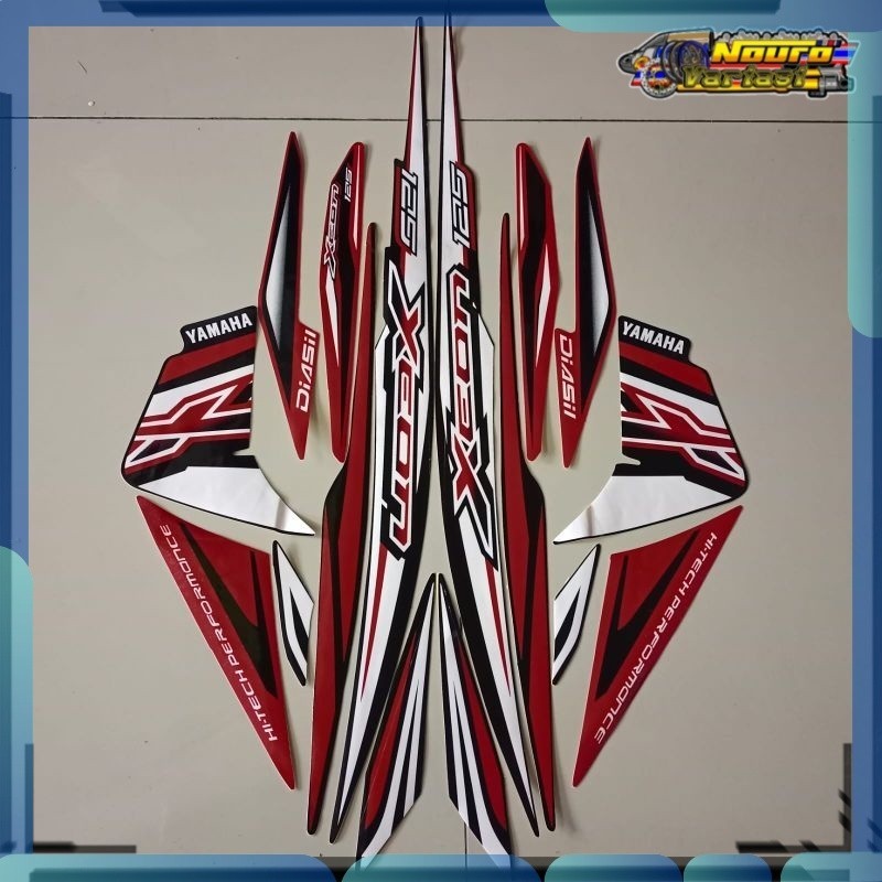 Stiker striping yamaha xeon 2013 merah hitam stiker  standar bagus