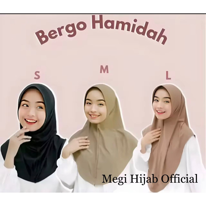 Kerudung Sporty Bergo Hamidah Jilbab Sport Jilbab Instan Ukuran S M L Sporty  Bahan Jersey Menutup D