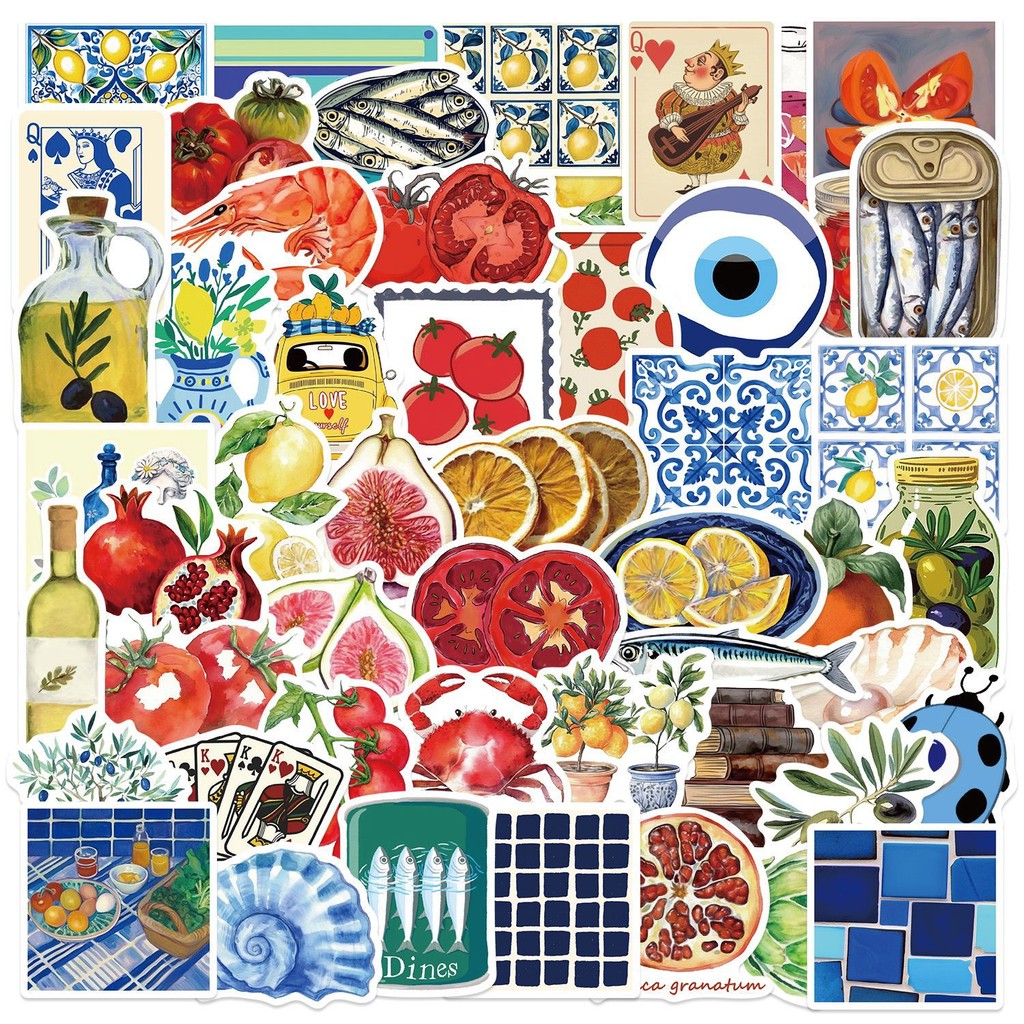

10/50PCS Cute Mediterranean tomato Graffiti Sticker DIY Phone Laptop Helmet Water Bottle Fridge Waterproof Sticker Kids Toy