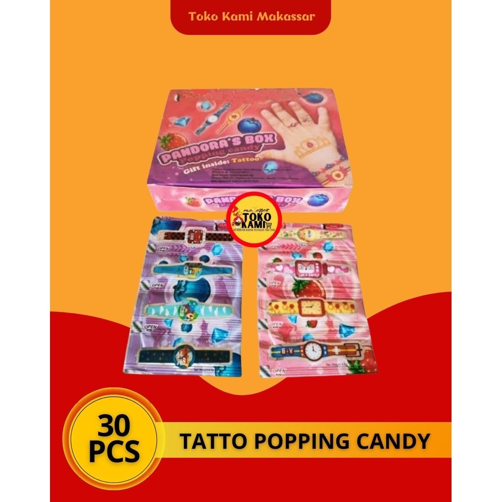 

Pandora Box Popping Candy Berhadiah Tattoo Isi 30 Pcs | Permen Pletak Pletok Tato