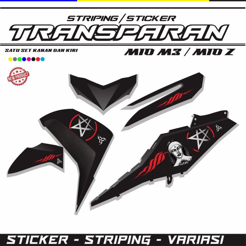 TRANSPARAN STIKER MIO M3 125/ STRIPING KEREN MOTOR MIO Z STIKER STRIPING KEREN