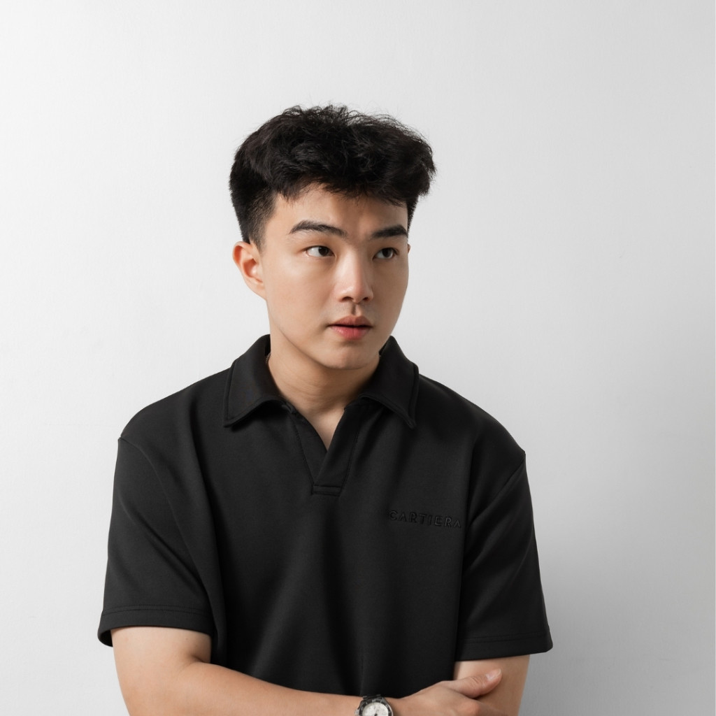 CK58K Loco Polo Cartiera Scuba 280 GSM Oversize Polo Shirt Pria / Kaos Kerah Lengan Pendek