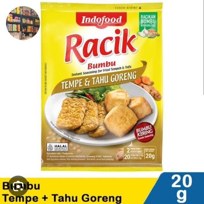 

RACIK BUMBU TEMPE & TAHU GORENG INSTAN 20 GRAM ISI 10 BIJI MEREK INDOFOOD BUMBU PRAKTIS KEMASAN PLASTIK