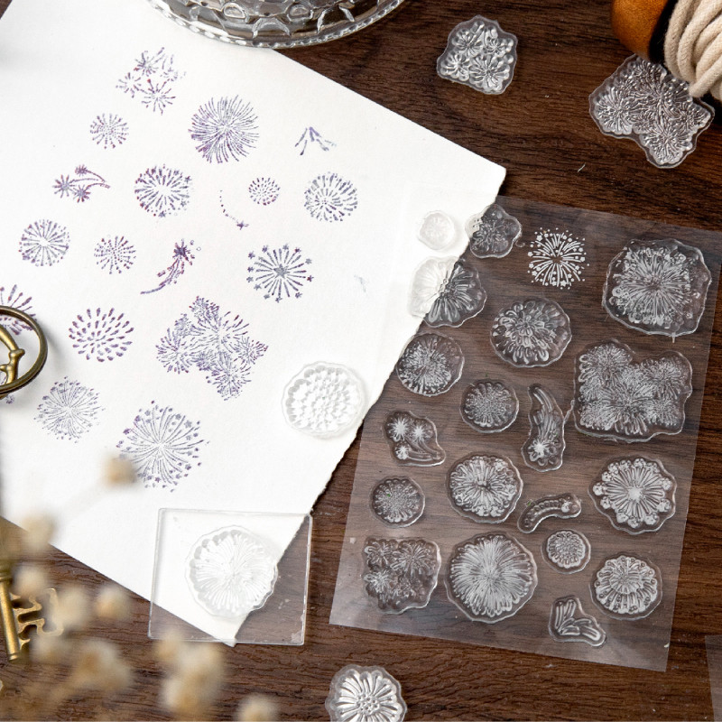 

Journal GO 20pcs Vintage Butterfly Flower Transparent Silicone Clear Stamp Scrapbooking DIY Craft Decoration Floral Stamp