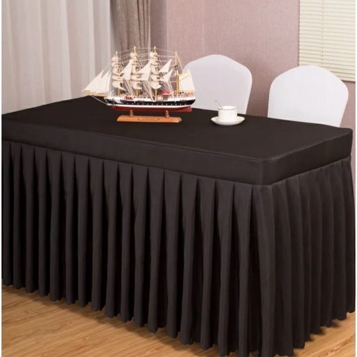 COD- Cover meja uk 150  x 85 cm tinggi 75 & 80 cm bahan kain filamin BISA REQUEST UKURAN / cover mej