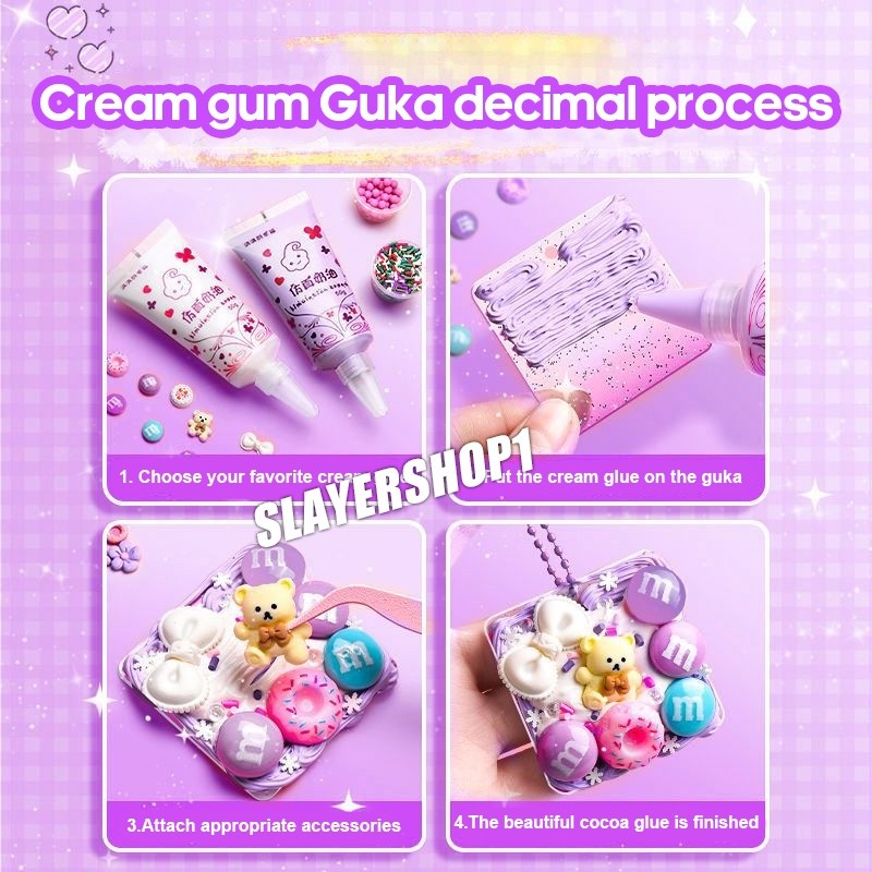 

MilL 885pcs DIY Gantungan Kunci Akrilik Set DIY Keychain Set Kartu Stiker Luca Kotak Guka Cream Gum